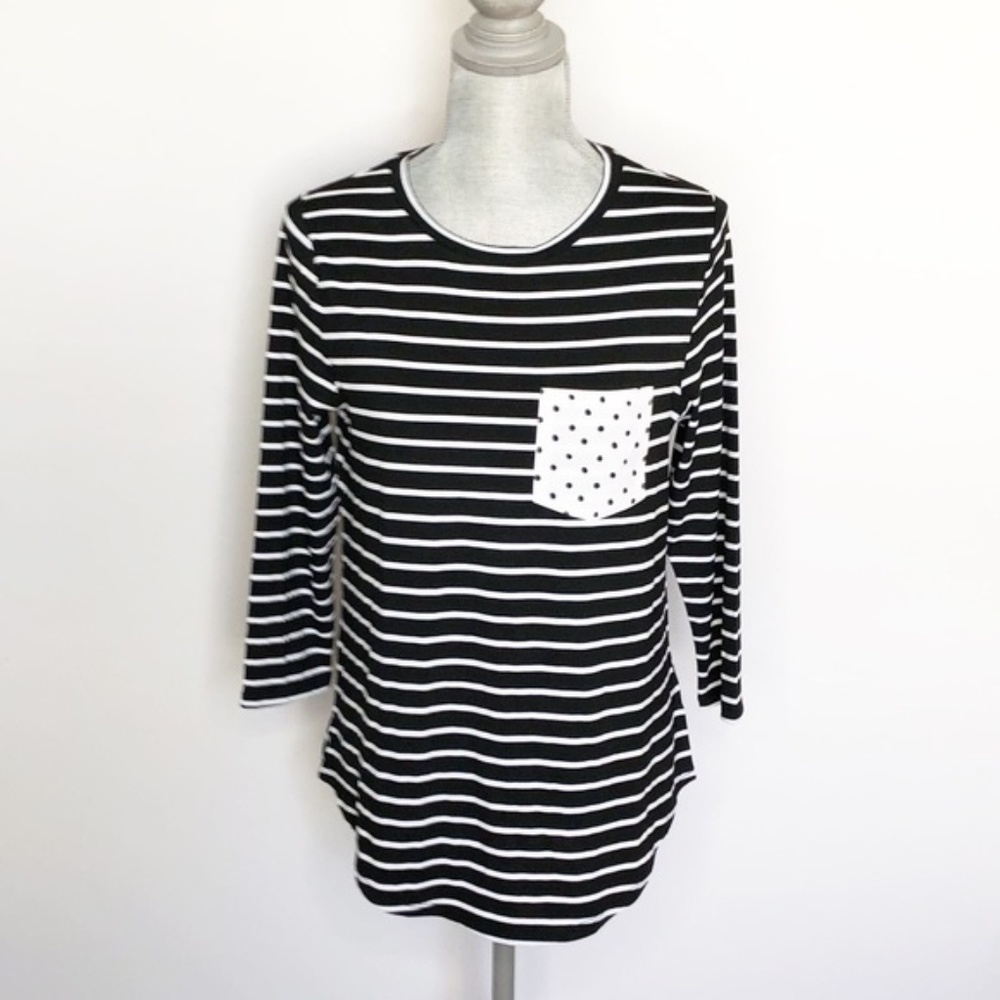 Anthro Lili's Closet Blouse Striped Small (H72)